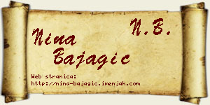 Nina Bajagić vizit kartica
